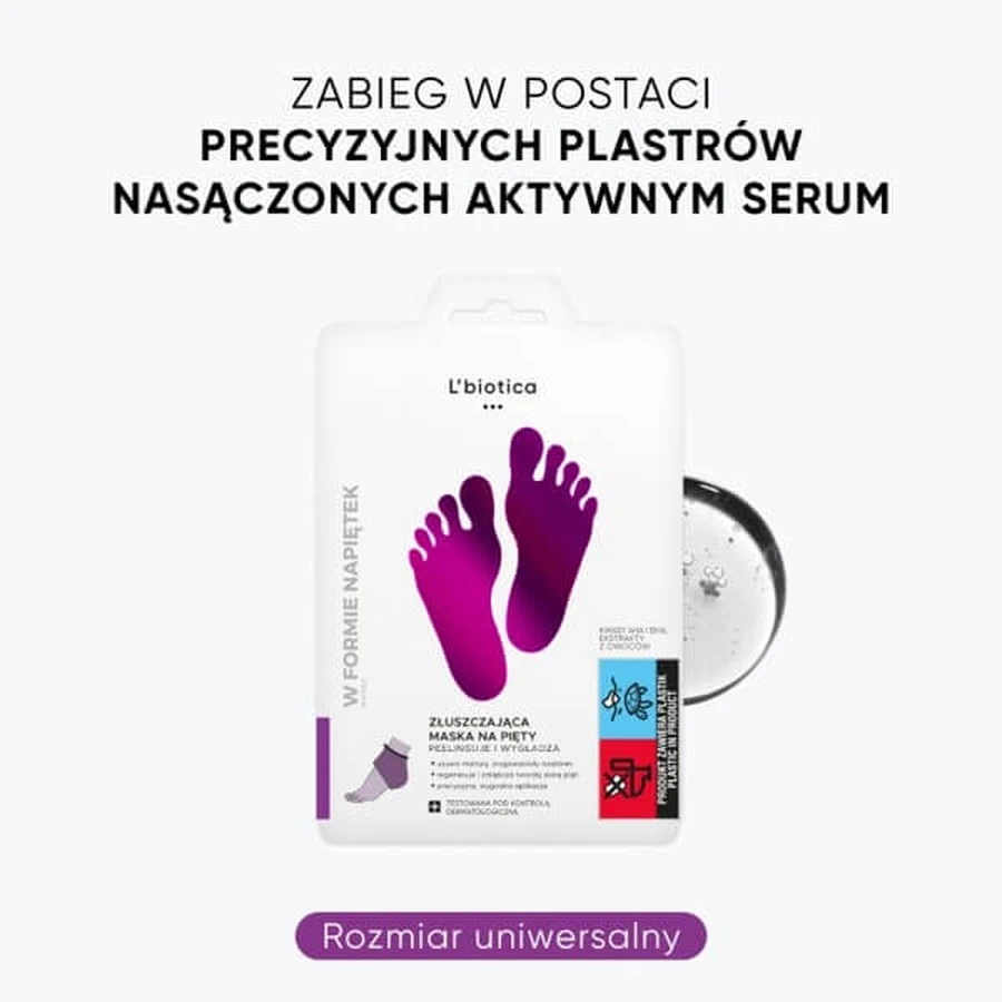 Set van 2 x L`Biotica, scrub hielmasker in de vorm van geweekte pads, 1 paar