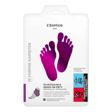 Set van 2 x L`Biotica, scrub hielmasker in de vorm van geweekte pads, 1 paar