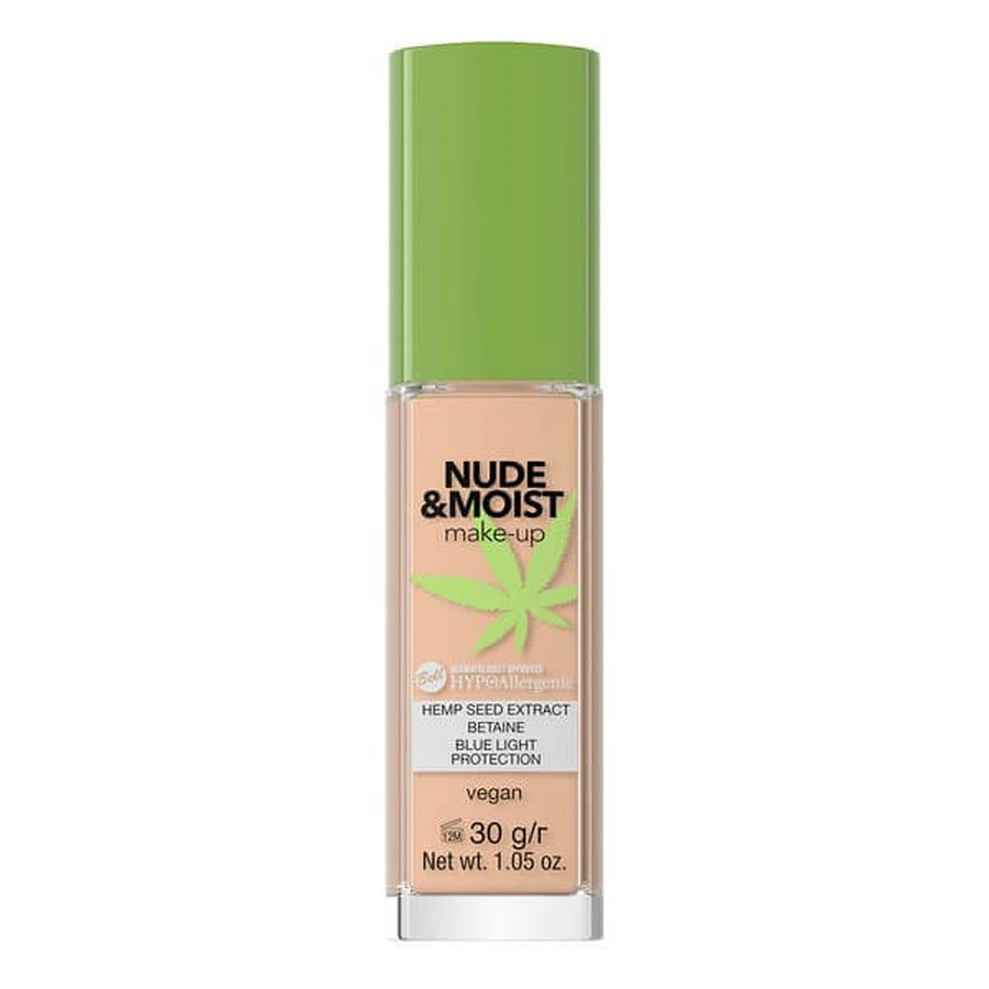 Bell HYPOAllergenic Nude&amp;Moist Make-Up, fluid hidratant și hrănitor 03, 30 g