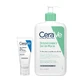 CeraVe set, cleansing cleansing gel with ceramides for normal and oily skin, 473 ml + moisturizing face cream with ceramides, 52 ml