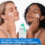 CeraVe set, reinigende reinigingsgel met ceramiden voor de normale en vette huid, 473 ml + hydraterende gezichtscrème met ceramiden, 52 ml