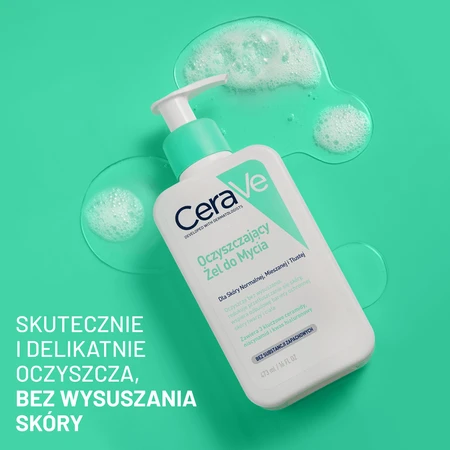 CeraVe set, reinigende reinigingsgel met ceramiden voor de normale en vette huid, 473 ml + hydraterende gezichtscrème met ceramiden, 52 ml