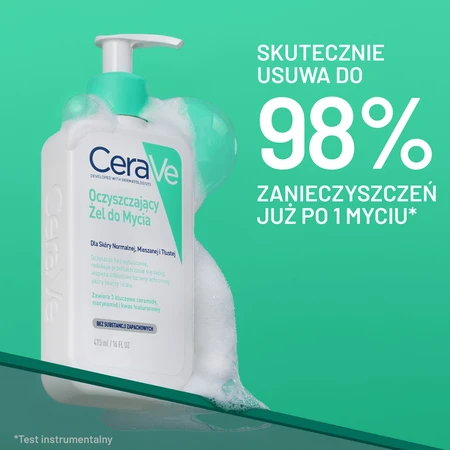 CeraVe set, reinigende reinigingsgel met ceramiden voor de normale en vette huid, 473 ml + hydraterende gezichtscrème met ceramiden, 52 ml