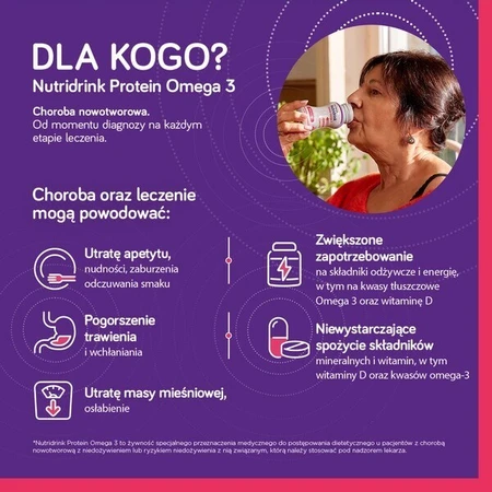 Nutridrink Protein Omega 3, goût fraise-framboise MEGA Pack set (6 x 4) x 125 ml