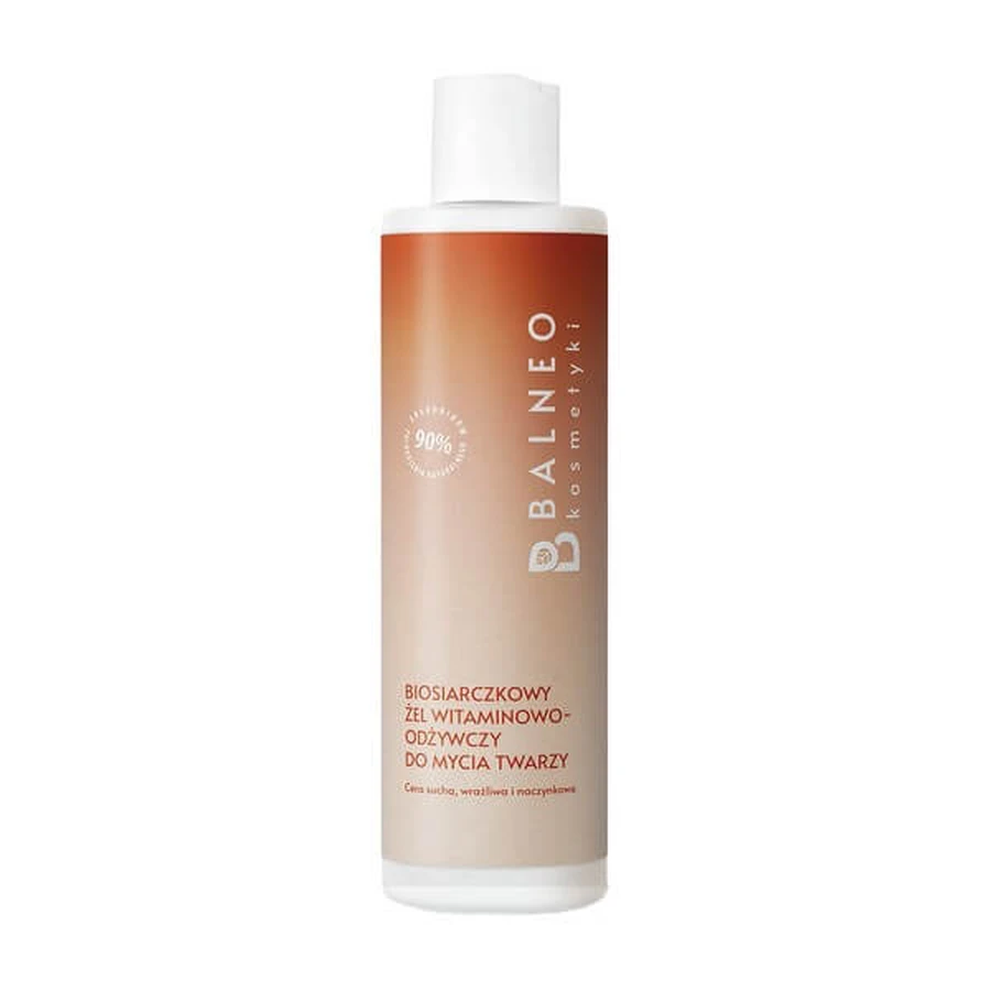 Balneocosmetics, biosulfide vitamine en voedende gel voor gezichtsreiniging, 200 ml