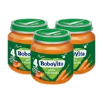 Lot de 3 x BoboVita, pommes avec carottes, 4 m+, 125 g