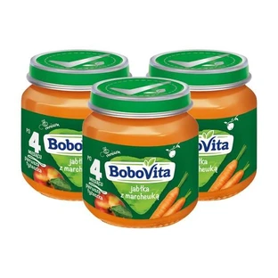 Lot de 3 x BoboVita, pommes avec carottes, 4 m+, 125 g