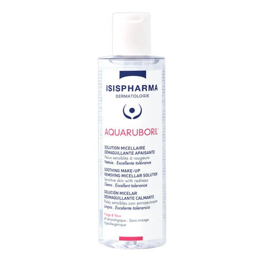 ISISPHARMA AQUARUBORIL, eau micellaire pour les peaux vasculaires sujettes à l'érythème, 400 ml