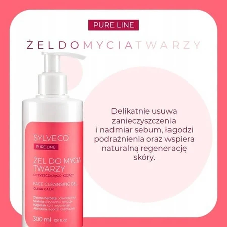 Sylveco Pure Line, reinigendes und beruhigendes Waschgel für das Gesicht, 300 ml