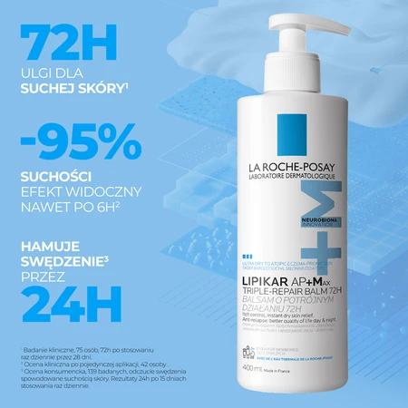 La Roche-Posay Lipikar Baume AP+Max, loción triple acción, 400 ml