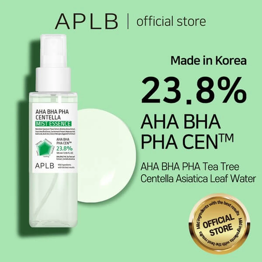 APLB AHA BHA PHA Centella Mist Essence, Gesichtsnebel-Essenz mit Säuren und Centella Asiatica, 105 ml.