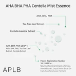 APLB AHA BHA PHA Centella Mist Essence, Gesichtsnebel-Essenz mit Säuren und Centella Asiatica, 105 ml.