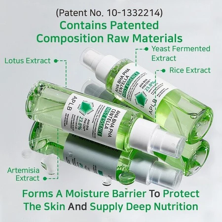 APLB AHA BHA PHA Centella Mist Essence, Gesichtsnebel-Essenz mit Säuren und Centella Asiatica, 105 ml.
