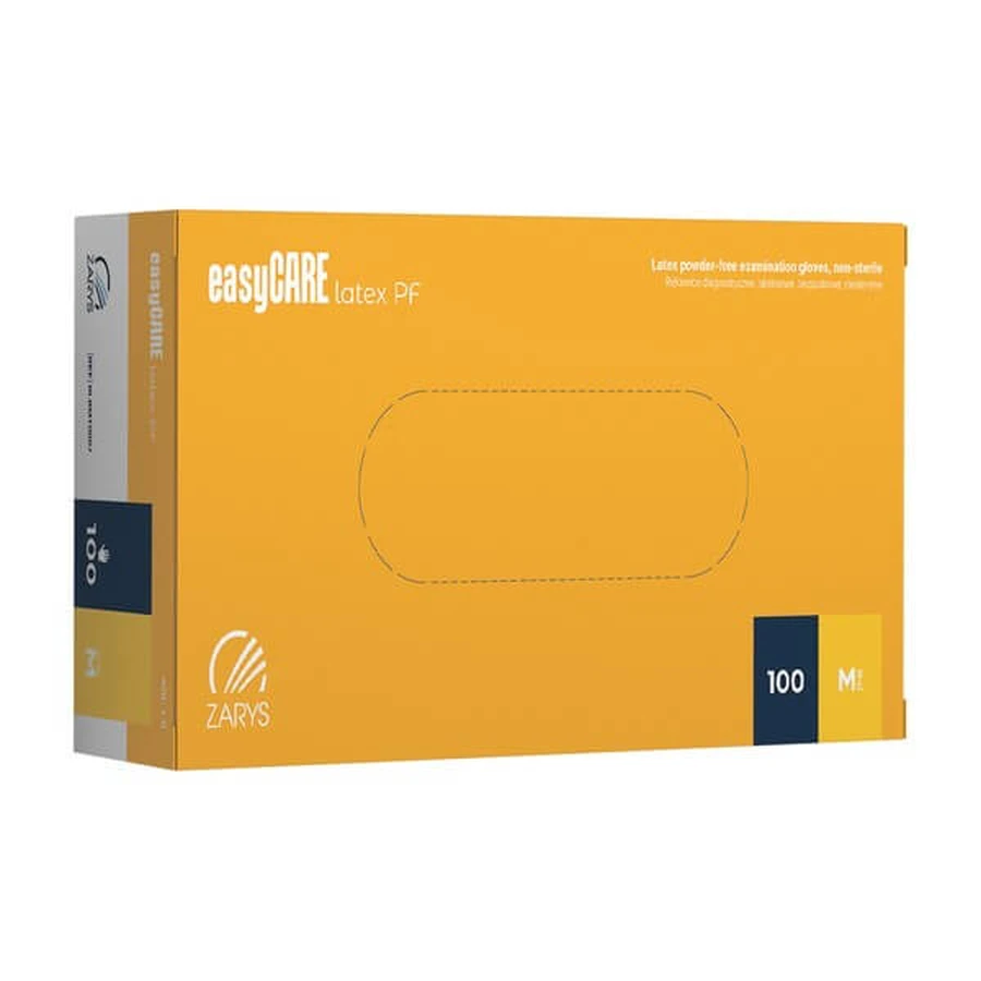 EasyCare Latex PF, puderfreie Diagnostik-Handschuhe, Latex, unsteril, Größe M, 100 Stück.