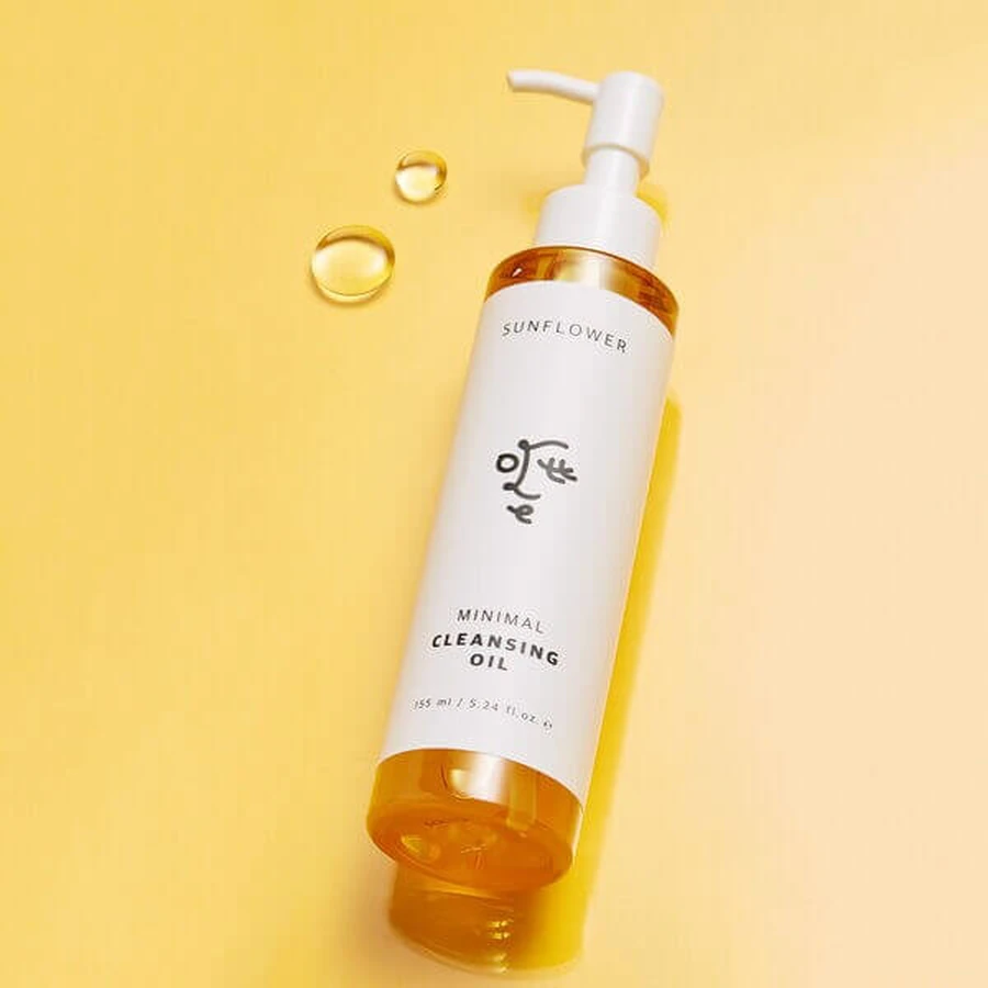 Ottie Sunflower Minimal Cleansing Oil, reinigende gezichtsolie met zonnebloemolie, 155 ml