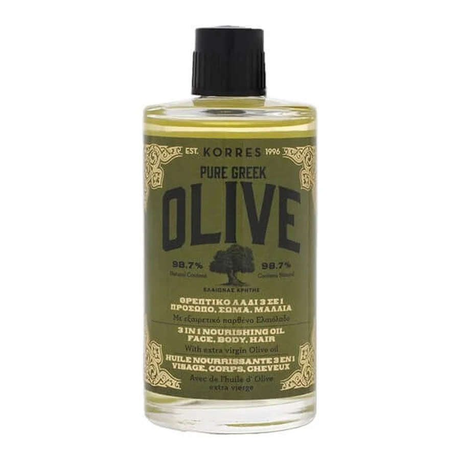 Korres Olive, 3-in-1 feuchtigkeitsspendendes Körper-, Gesichts- und Haaröl, 100 ml