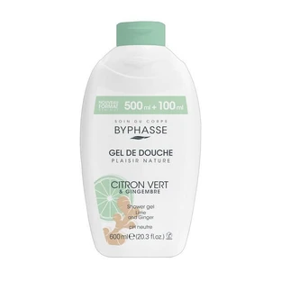 Byphasse Plaisir Nature, gel douche, citron vert et gingembre, 600 ml