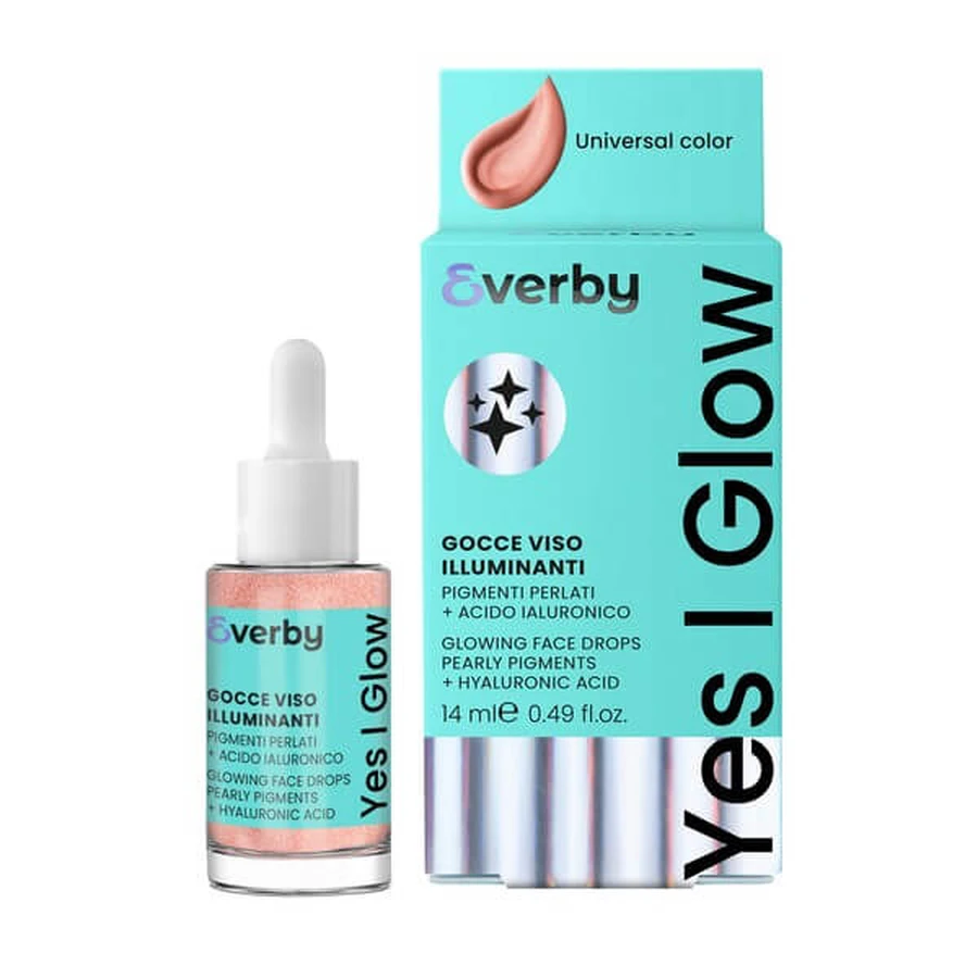 Everby Yes I Glow Glowing, illuminating face drops with pearl pigments and hyaluronic acid, 14 ml.
