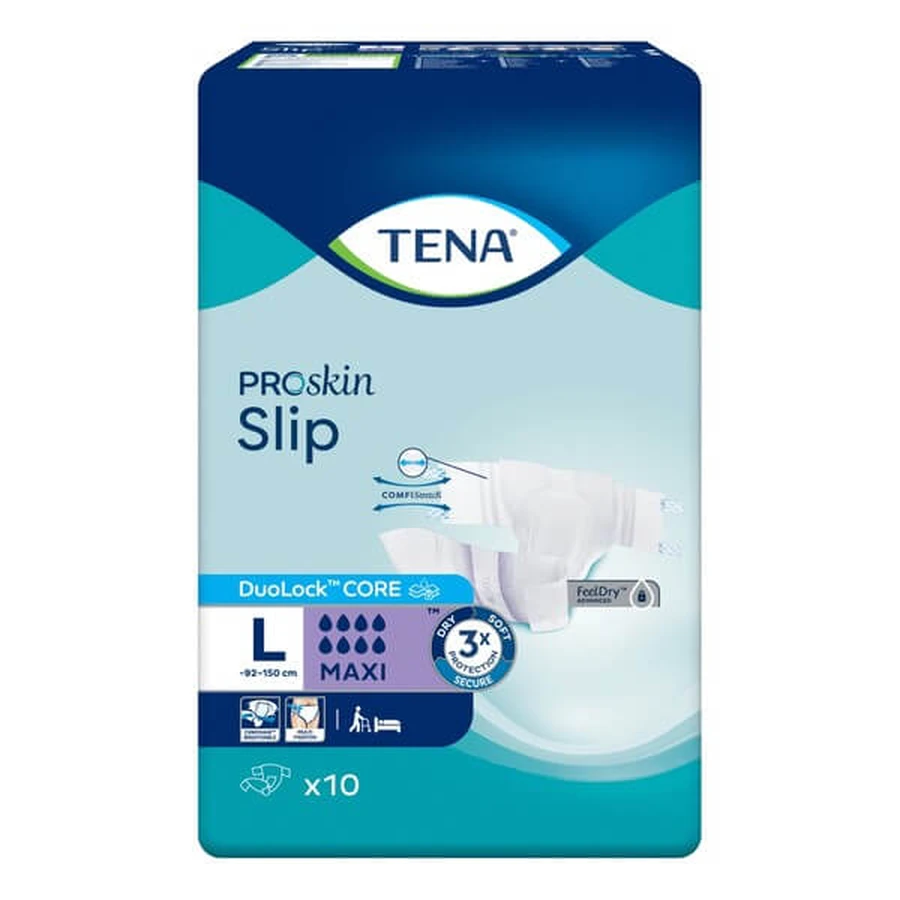 TENA Slip ProSkin Maxi, luiers, maat L, 10 stuks.