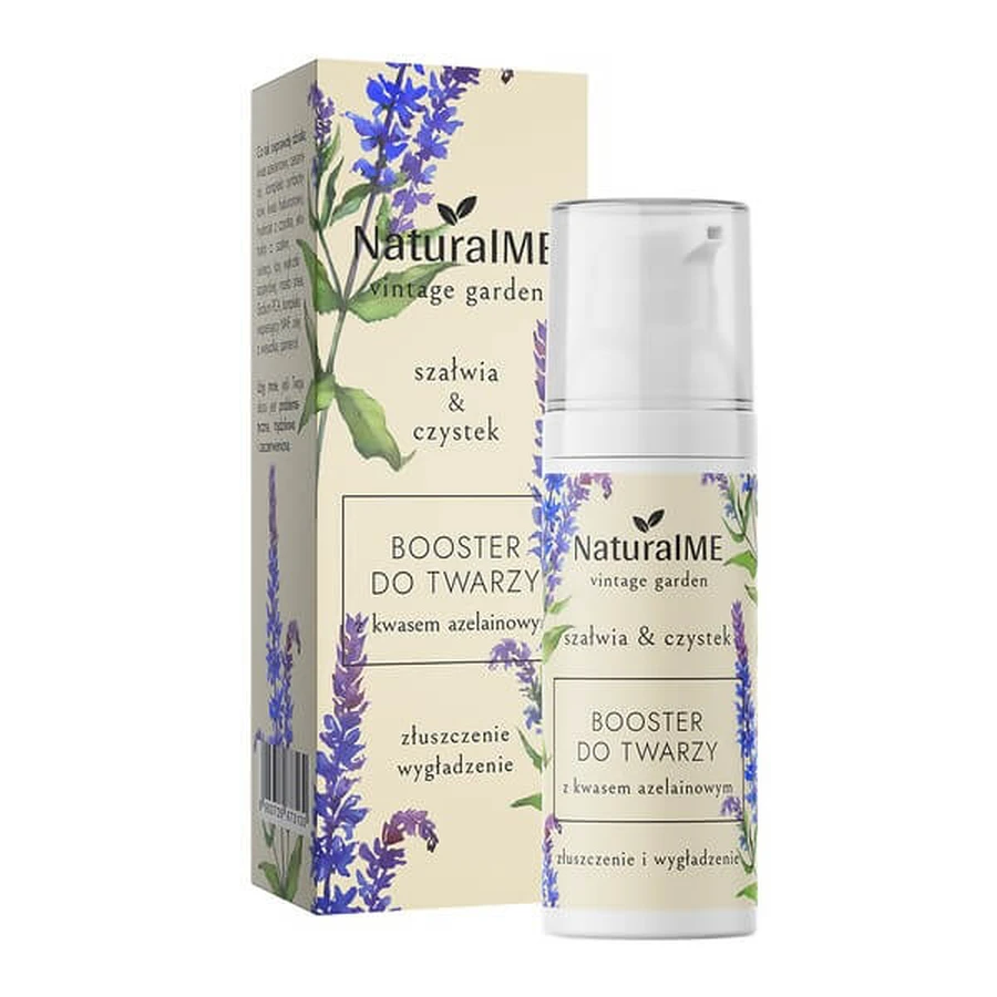 NaturalME Vintage Garden, Booster exfoliant et lissant à l'acide azélaïque pour la nuit, 50 ml.