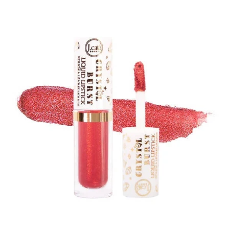 J.Cat Beauty Crystal Burst Liquid Lipstick, Lipgloss met Sparkles 101 Mind Reader, 0,8 g