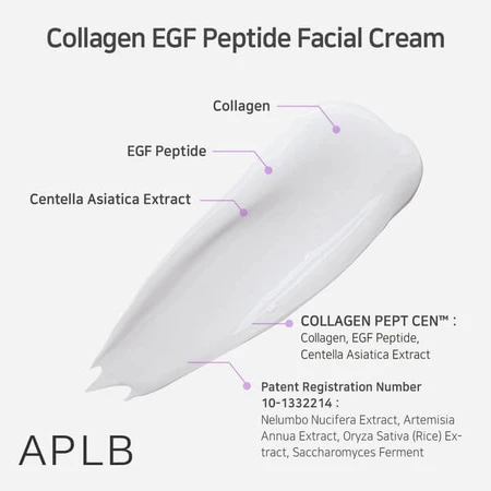 APLB Collagen EGF Peptide Facial Cream, facial firming cream with collagen and EGF peptides, 55 ml.
