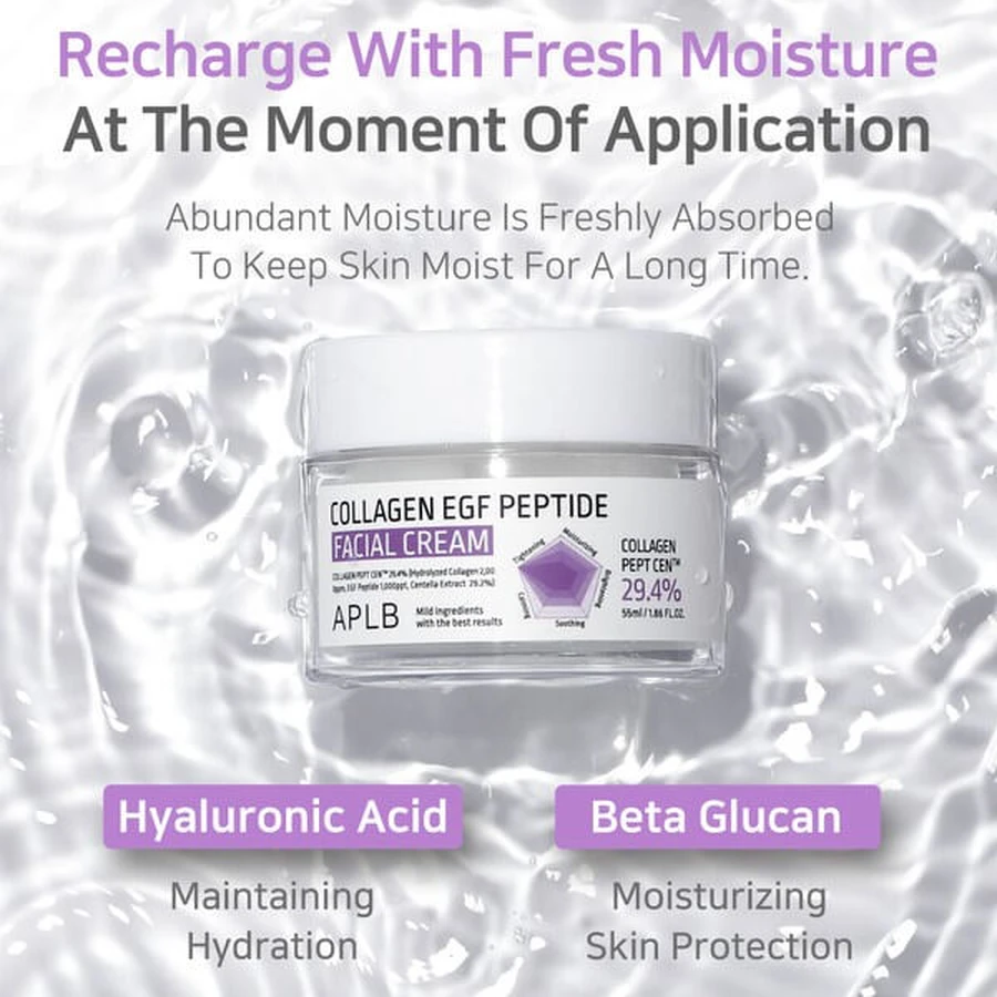 APLB Collagen EGF Peptide Facial Cream, facial firming cream with collagen and EGF peptides, 55 ml.