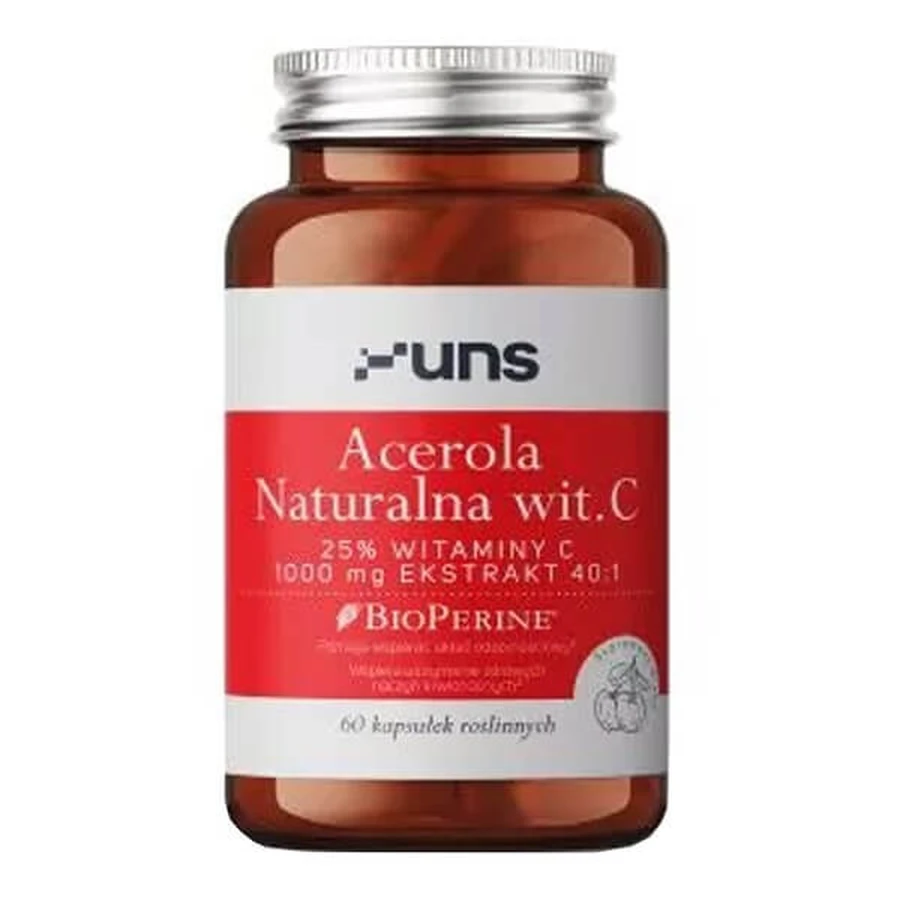 Uns Acerola Natural vit.C + Bioperine, cápsulas, 60 uds.