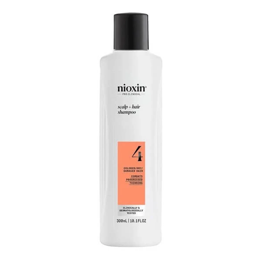 Nioxin System 4 Champú cuero cabelludo + cabello, champú para fortalecer el cabello teñido con debilitamiento progresivo, 300 ml