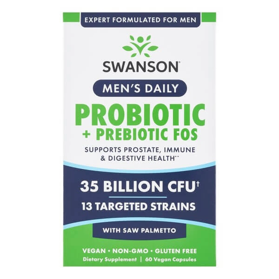 Swason Men's Daily Probiotic+Prebiotic FOS, capsules, 60 st.