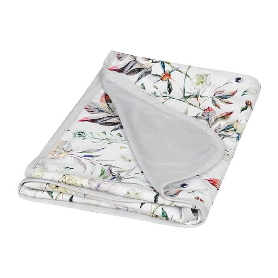 Babymatex, couverture double face en bambou 75x100 cm, gris-fleurs, 1 pcs.