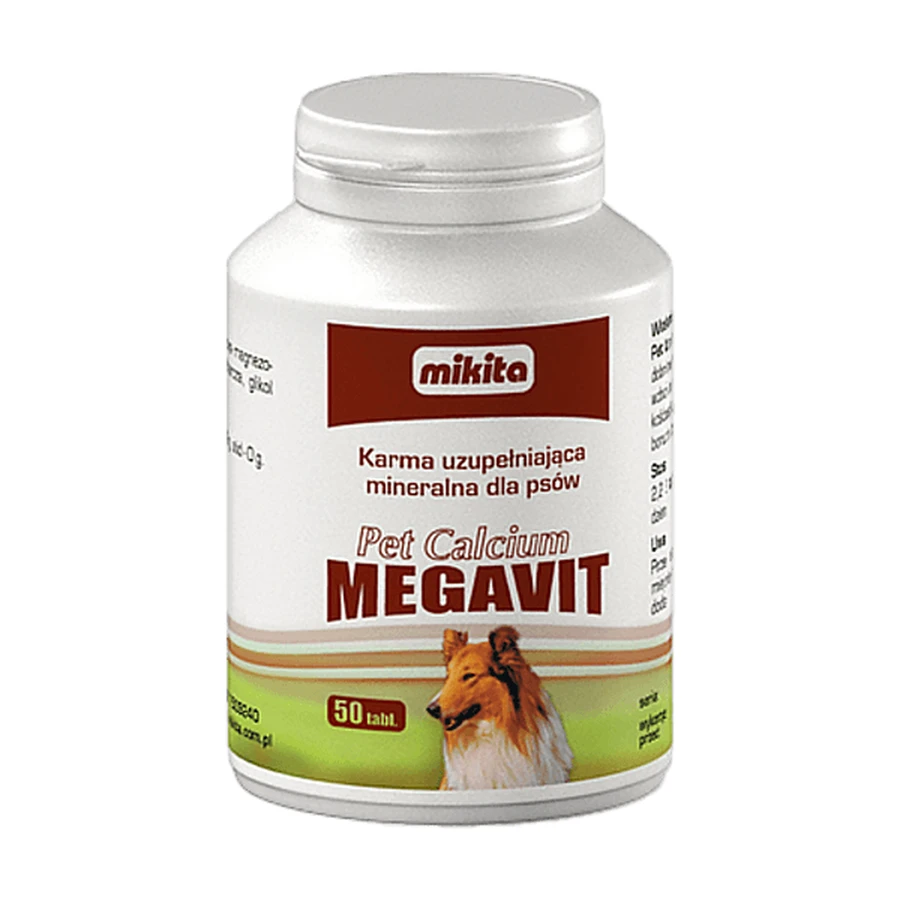 Mikita Pet Calcium megavit, supplément minéral pour chiens, comprimés, 50 pcs.
