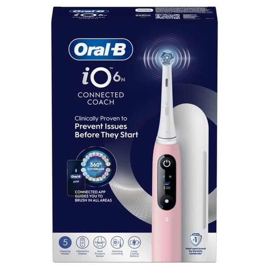 Oral-B iO 6N, elektrische tandenborstel, Roze zand, 1 st.