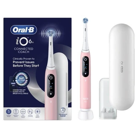 Oral-B iO 6N, elektrische tandenborstel, Roze zand, 1 st.