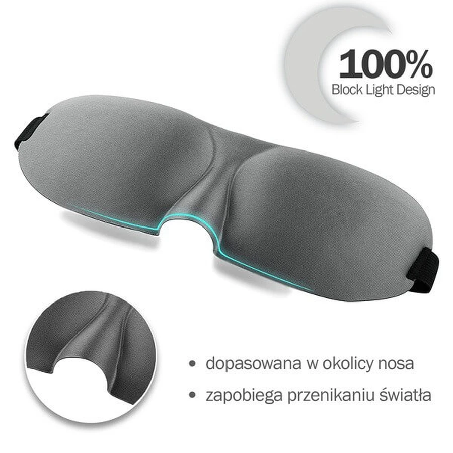 Waya 3D, Schlaf-Augenbinde, grau, 1 Stk.