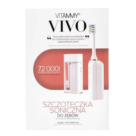 Vitammy Vivo, cepillo de dientes sónico con estuche, color blanco, 1 ud.