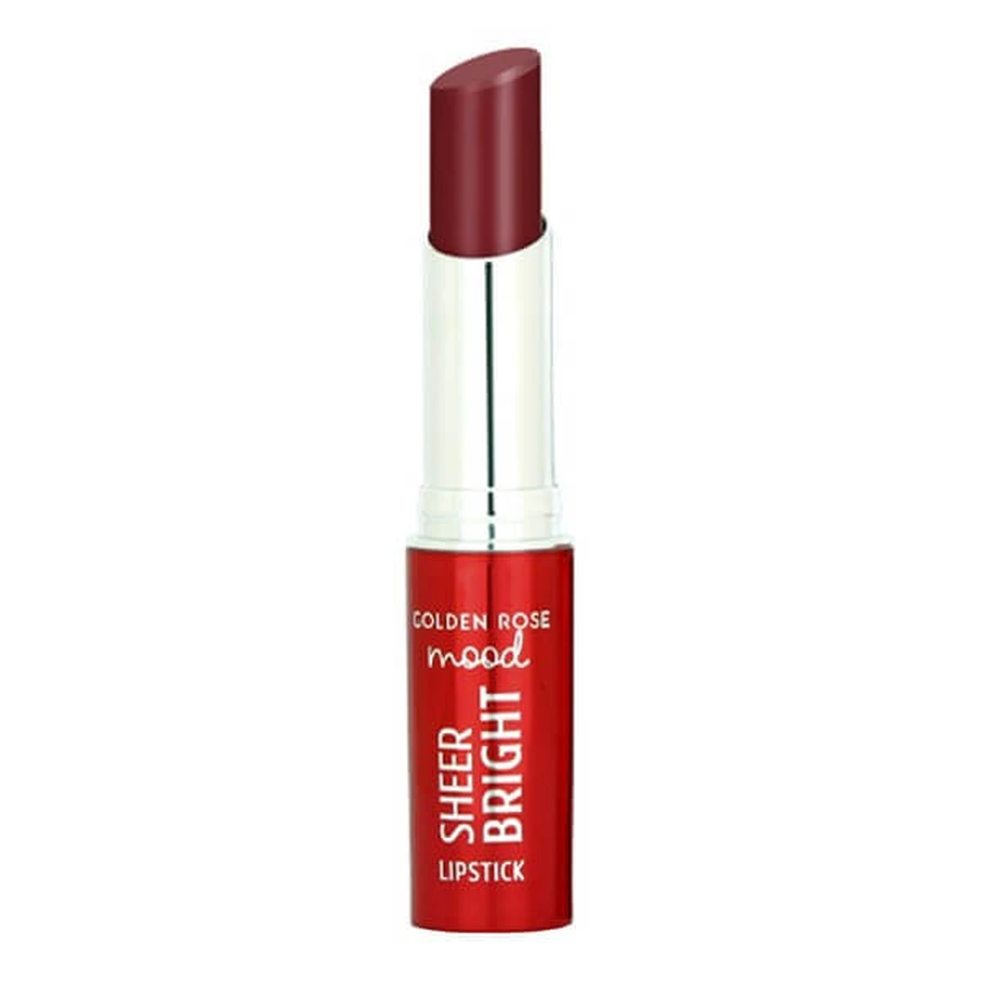 Golden Rose Mood Sheer Bright Lipstick, barra de labios brillante, 108, 3,3 g