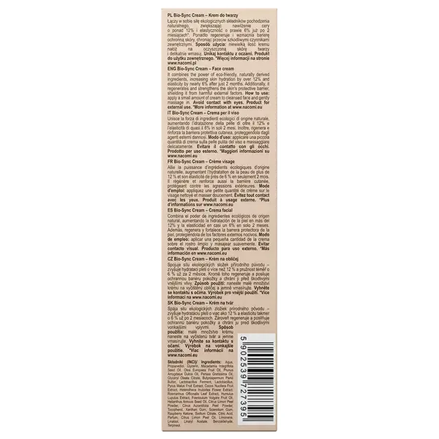 Nacomi Ethic Care Bio-Sync, krem do twarzy, 50 ml: ceny i cechy