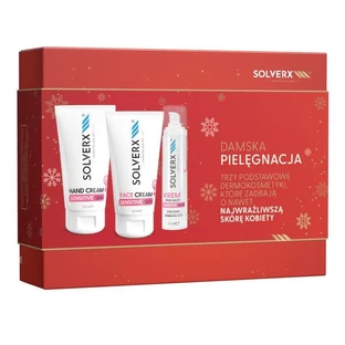 Solverx Sensitive Skin Women's Care Set, Gesichtscreme, 50 ml + Augencreme, 15 ml + Handcreme, 50 ml