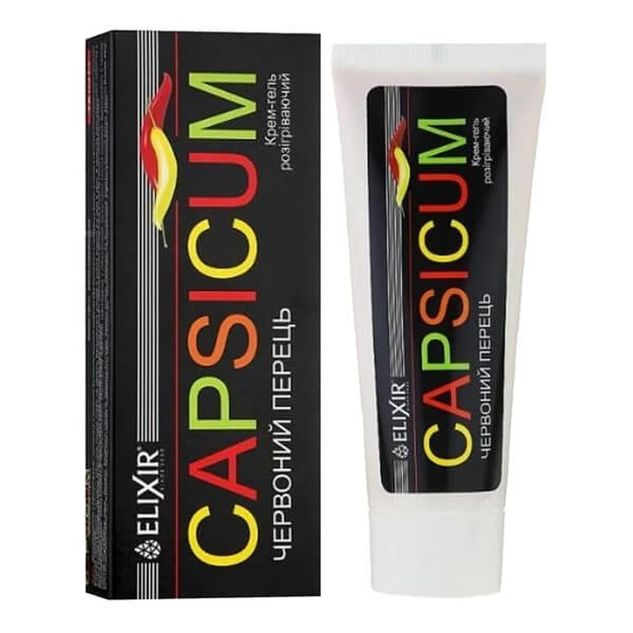 Elixir, Capsicum, warming cream-gel with red pepper, 75 ml