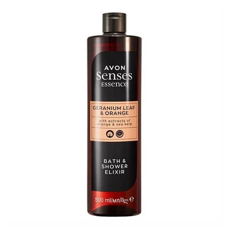 Avon Senses Essence, bad elixer, Geranium en Sinaasappel, 500 ml