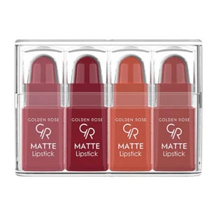 Golden Rose Matte Lipstick, set van 4 matte minilipsticks, nr. 03, 4 g