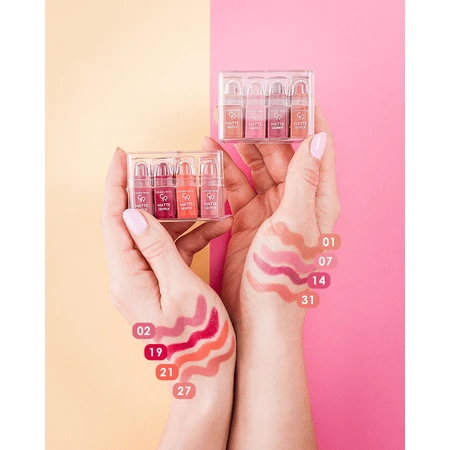 Golden Rose Matte Lipstick, set van 4 matte minilipsticks, nr. 03, 4 g