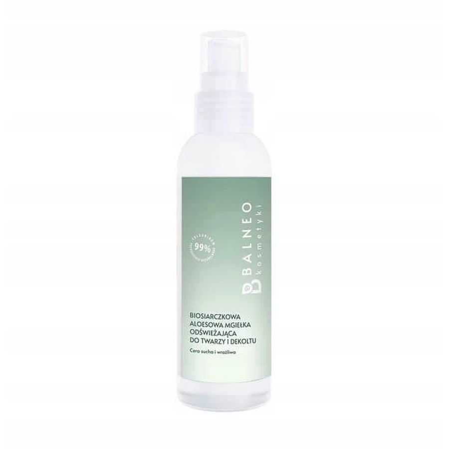 Balneocosméticos, bruma refrescante de biosulfuro de aloe vera para rostro, cuello y escote, 150 ml