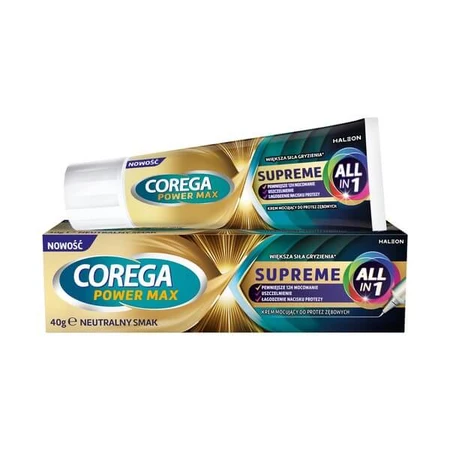 Corega Power Max Supreme All in 1, bevestigingscrème voor kunstgebitten, 40 g
