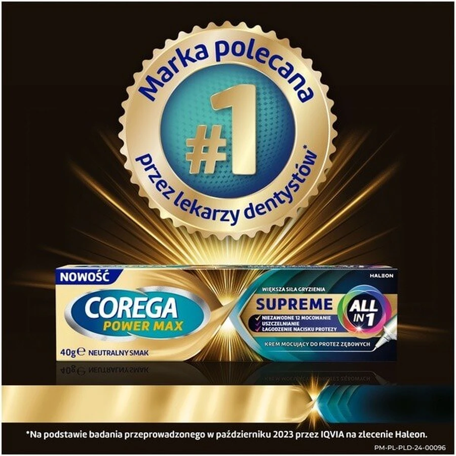 Corega Power Max Supreme All in 1, bevestigingscrème voor kunstgebitten, 40 g