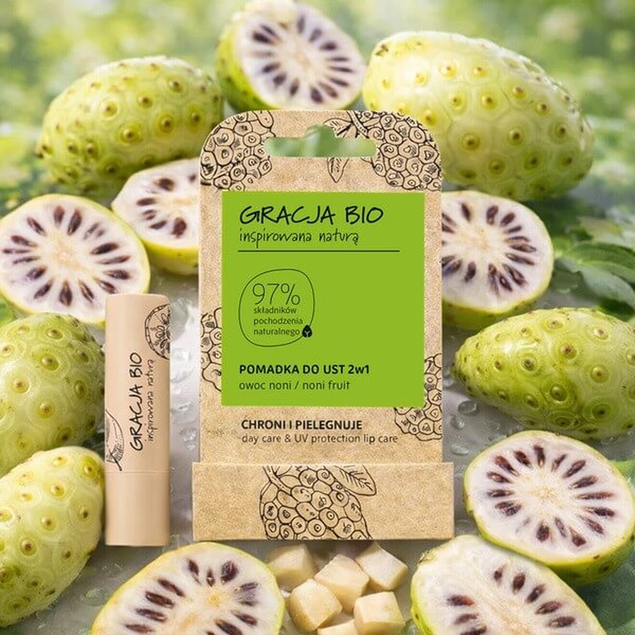 Gracja Bio, schützender und pflegender Lippenstift, Noni, 5 g