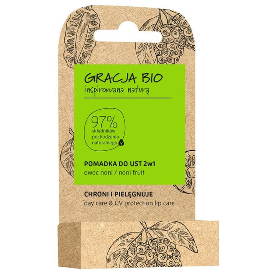 Gracja Bio, schützender und pflegender Lippenstift, Noni, 5 g