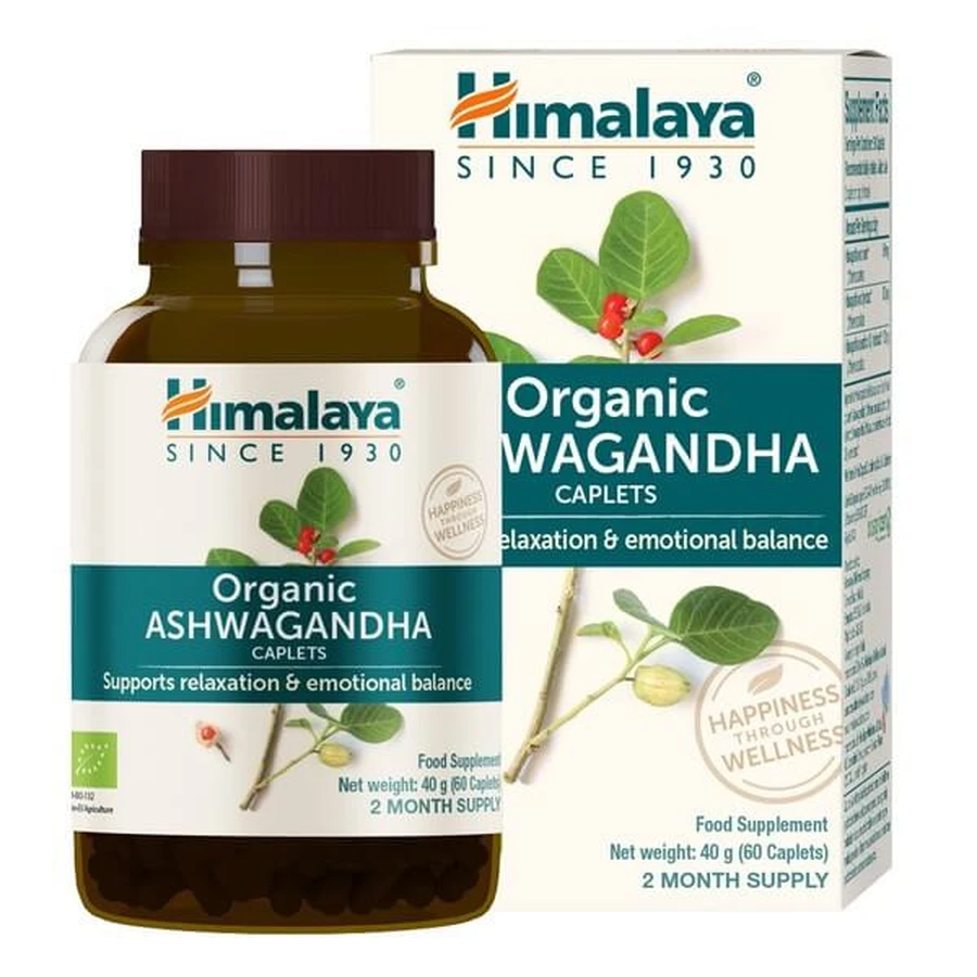 Set of 2 x Himalaya Organic Ashwagandha, tablets, 60 pcs.