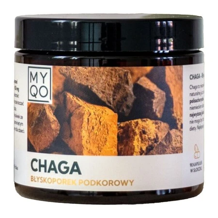 MYQO Chaga Chaga subcorticale glossofoor, capsules, 90 stuks.
